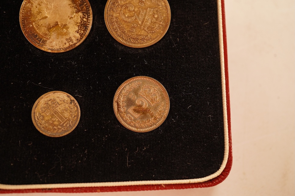 British coins, Elizabeth II, maundy set, 1d-4d, 1966, lustrous, UNC